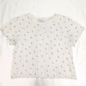 Women's ditsy floral baby tee top
